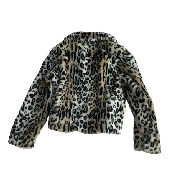 Who What Wear Women's Faux Leopard Print Fur Coat - Size M - Picture 3 of 9
